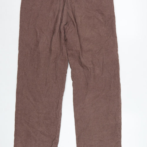 Santa Cruz Women's Brown UK 8 Corduroy Straight Trousers Logo