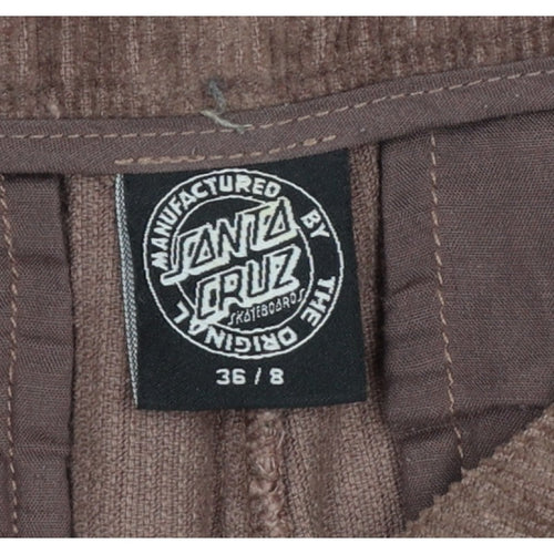 Santa Cruz Women's Brown UK 8 Corduroy Straight Trousers Logo