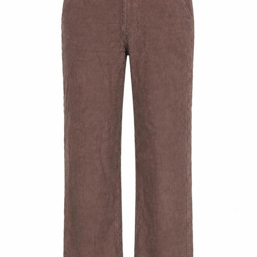 Santa Cruz Women's Brown UK 8 Corduroy Straight Trousers Logo