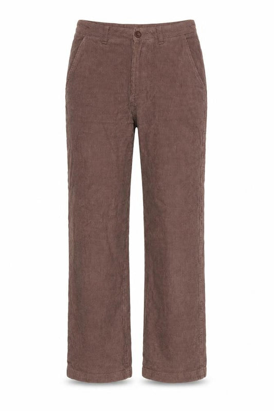 Santa Cruz Women's Brown UK 8 Corduroy Straight Trousers Logo