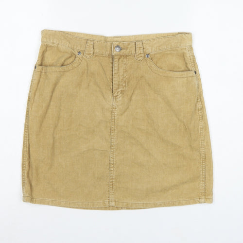 Divided by H&M Women Beige UK 12 Corduroy Pencil Mini Skirt Pockets