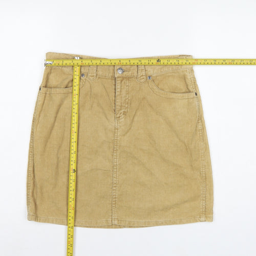 Divided by H&M Women Beige UK 12 Corduroy Pencil Mini Skirt Pockets