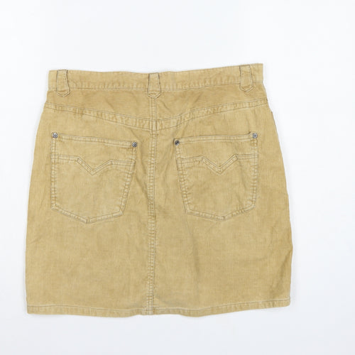 Divided by H&M Women Beige UK 12 Corduroy Pencil Mini Skirt Pockets