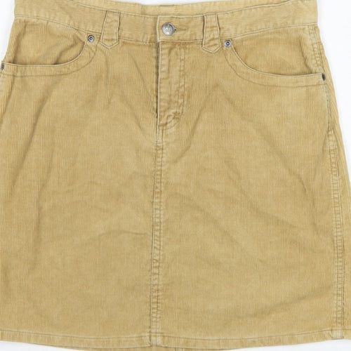 Divided by H&M Women Beige UK 12 Corduroy Pencil Mini Skirt Pockets