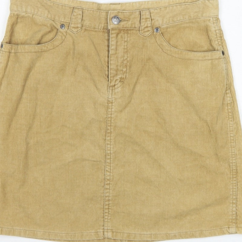 Divided by H&M Women Beige UK 12 Corduroy Pencil Mini Skirt Pockets