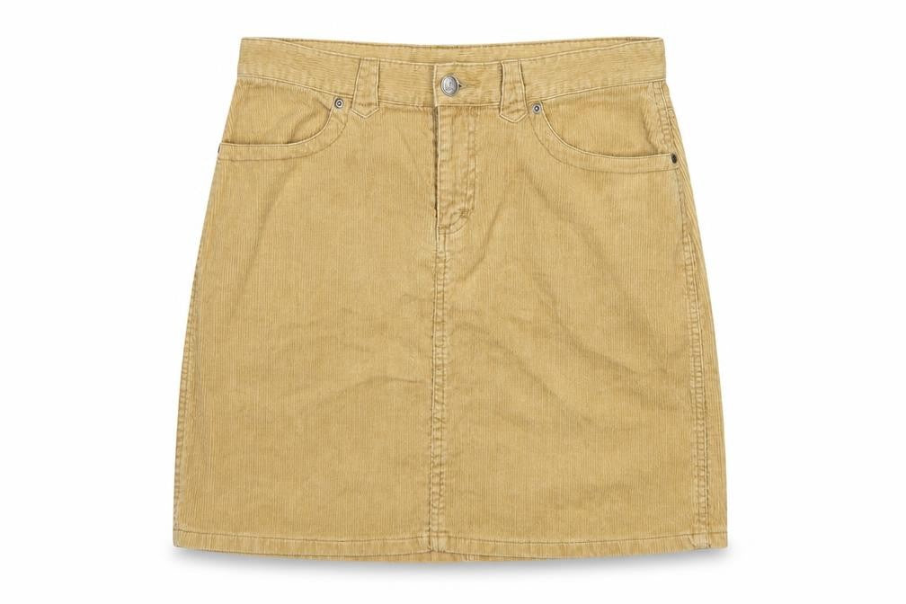 Divided by H&M Women Beige UK 12 Corduroy Pencil Mini Skirt Pockets