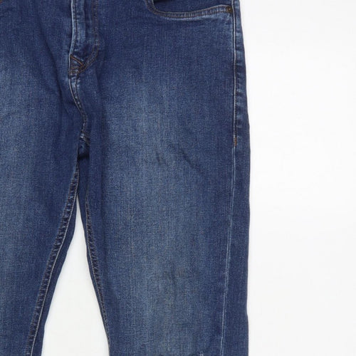 Next Men's Blue W32 L31 Skinny Distressed Stretch Denim Jeans
