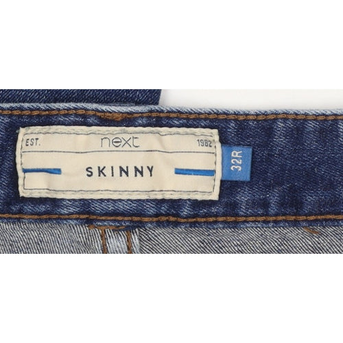 Next Men's Blue W32 L31 Skinny Distressed Stretch Denim Jeans