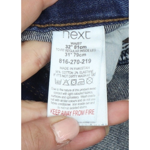 Next Men's Blue W32 L31 Skinny Distressed Stretch Denim Jeans