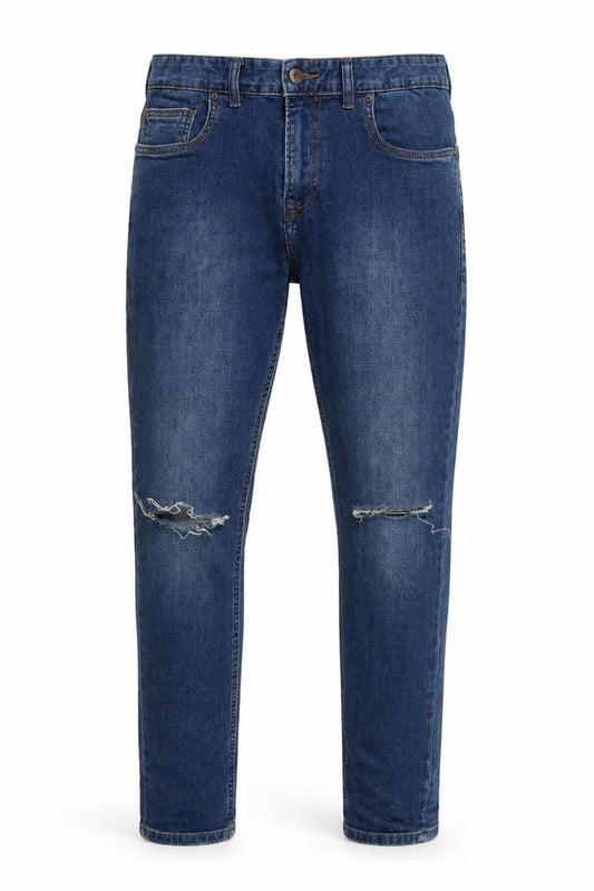 Next Men's Blue W32 L31 Skinny Distressed Stretch Denim Jeans