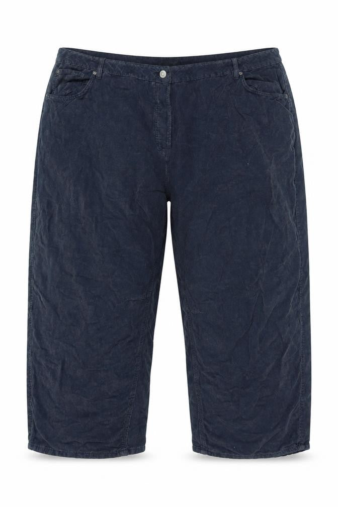 Next Women Blue Corduroy Capri Tapered Trousers UK 26 Regular