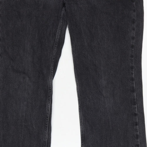 Topshop Women Black High Rise Straight Jeans UK 12 W30 L28