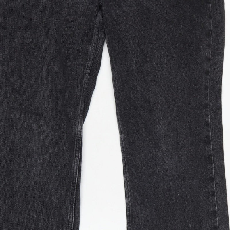 Topshop Women Black High Rise Straight Jeans UK 12 W30 L28