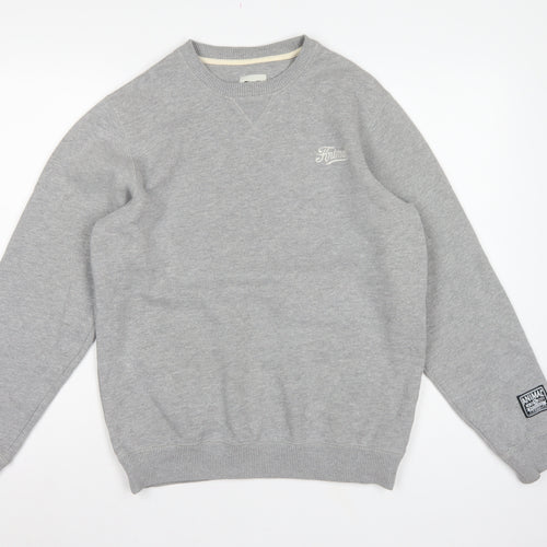 Animal Men’s Grey S Pullover Crew Neck Embroidered Logo Sweatshirt