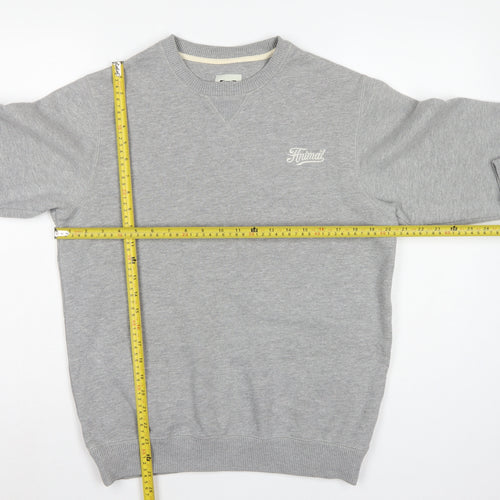 Animal Men’s Grey S Pullover Crew Neck Embroidered Logo Sweatshirt