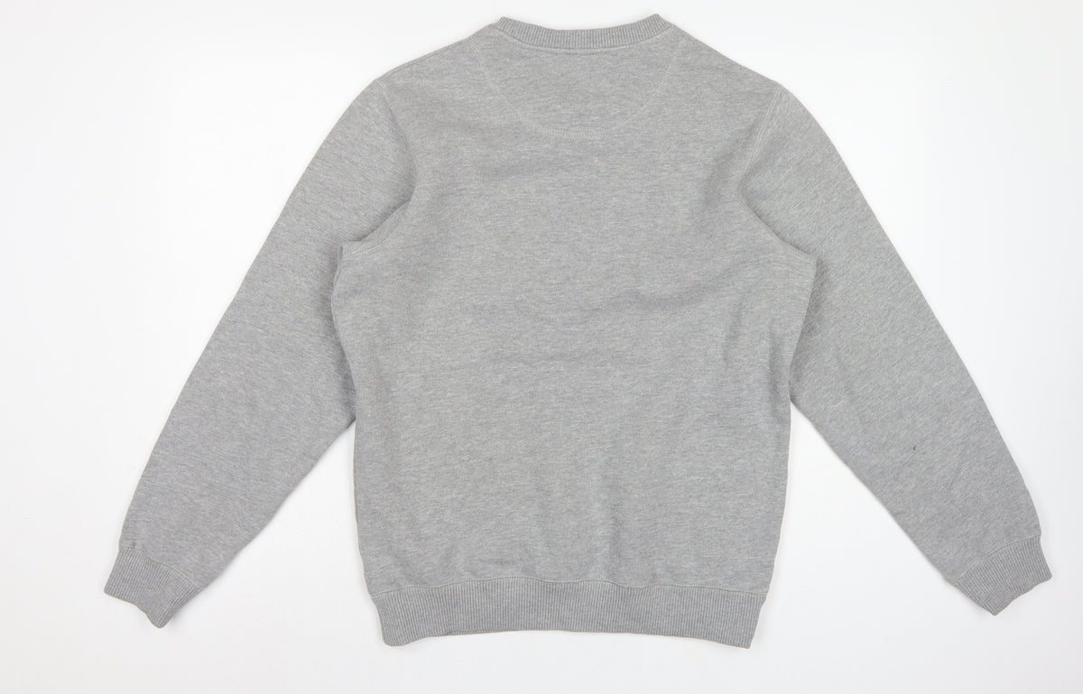Animal Men’s Grey S Pullover Crew Neck Embroidered Logo Sweatshirt