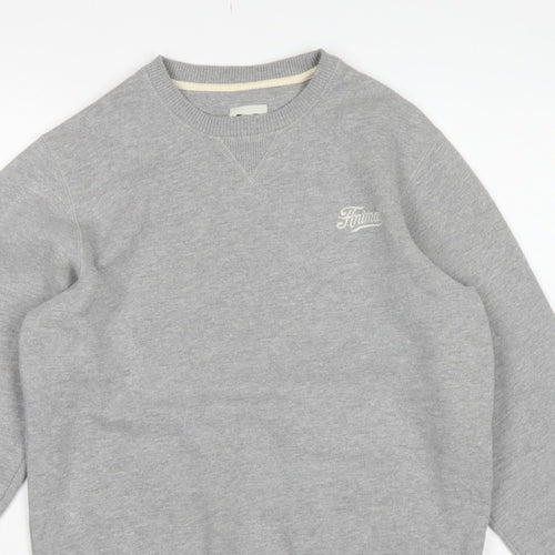 Animal Men’s Grey S Pullover Crew Neck Embroidered Logo Sweatshirt