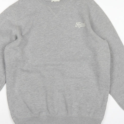 Animal Men’s Grey S Pullover Crew Neck Embroidered Logo Sweatshirt