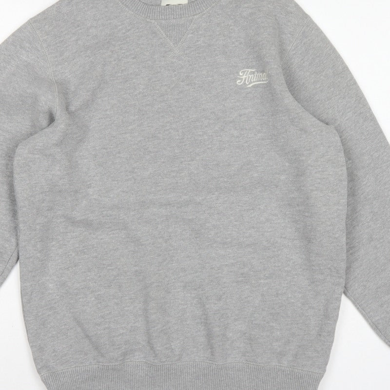 Animal Men’s Grey S Pullover Crew Neck Embroidered Logo Sweatshirt
