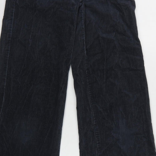 Marks and Spencer Women Black UK 6 Corduroy Wide-Leg Trousers