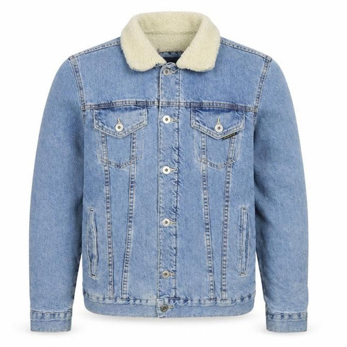 Zara Man Men's Blue M Sherpa Lined Denim Button Jacket