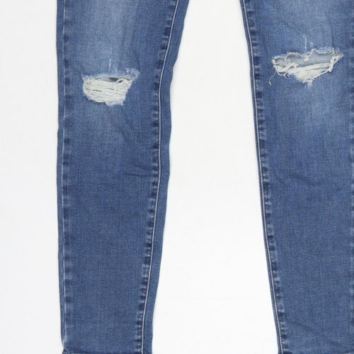 UNIQLO Women’s Blue UK 10 Skinny Distressed Stretch Jeans W27