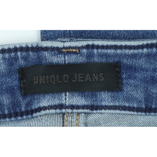 UNIQLO Women’s Blue UK 10 Skinny Distressed Stretch Jeans W27