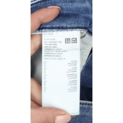 UNIQLO Women’s Blue UK 10 Skinny Distressed Stretch Jeans W27