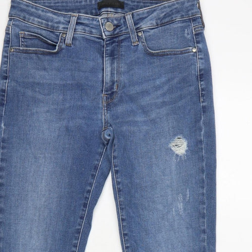 UNIQLO Women’s Blue UK 10 Skinny Distressed Stretch Jeans W27