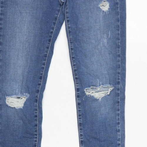 UNIQLO Women’s Blue UK 10 Skinny Distressed Stretch Jeans W27