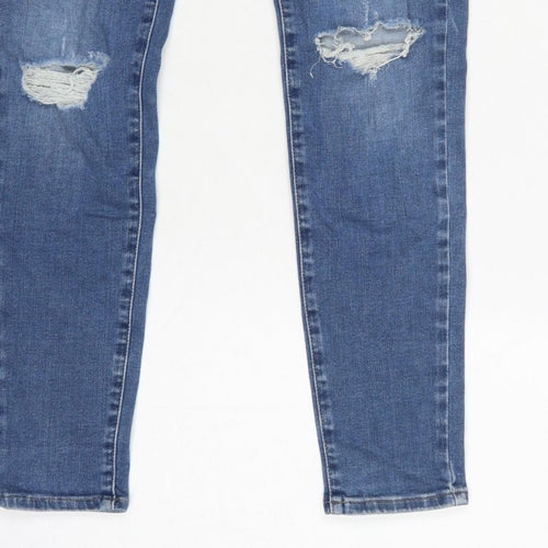 UNIQLO Women’s Blue UK 10 Skinny Distressed Stretch Jeans W27