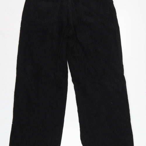 H&M Divided Women’s Black UK 8 Corduroy Wide-Leg Trousers