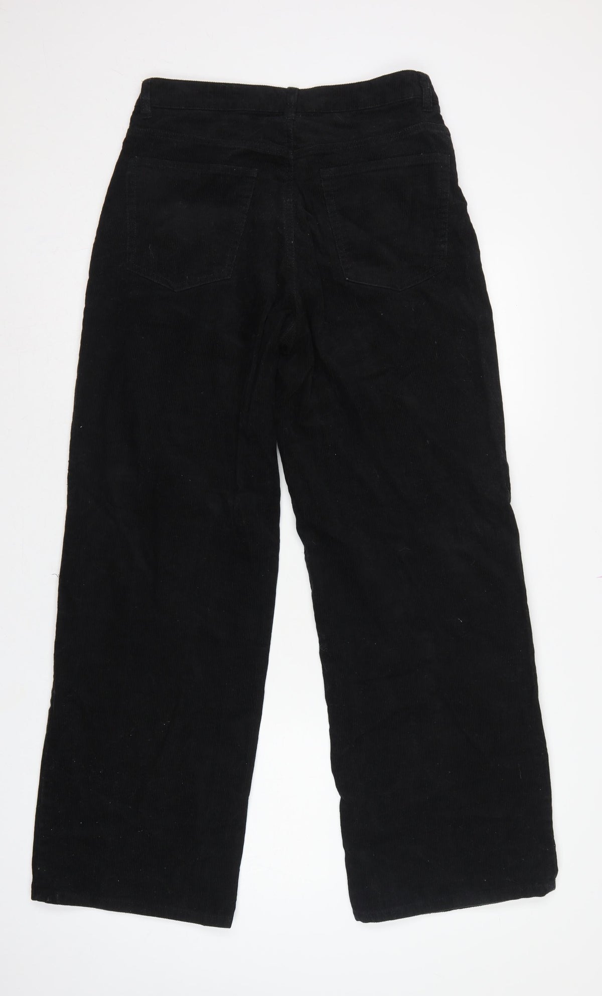 H&M Divided Women’s Black UK 8 Corduroy Wide-Leg Trousers