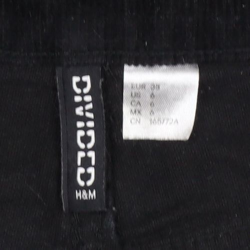 H&M Divided Women’s Black UK 8 Corduroy Wide-Leg Trousers