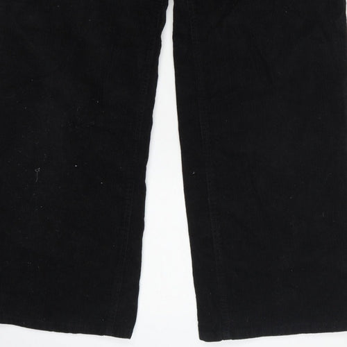 H&M Divided Women’s Black UK 8 Corduroy Wide-Leg Trousers