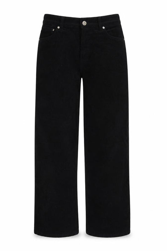 H&M Divided Women’s Black UK 8 Corduroy Wide-Leg Trousers