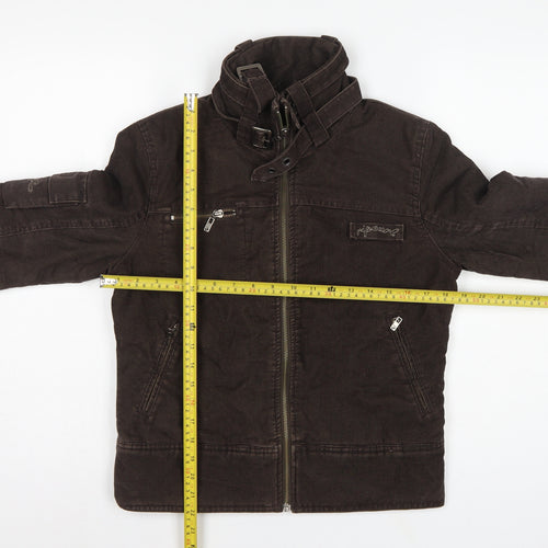 Rip Curl Women Brown XS Corduroy Motorcycle Jacket Zip Buckle Lined