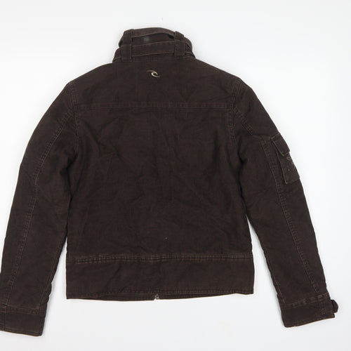 Rip Curl Women Brown XS Corduroy Motorcycle Jacket Zip Buckle Lined