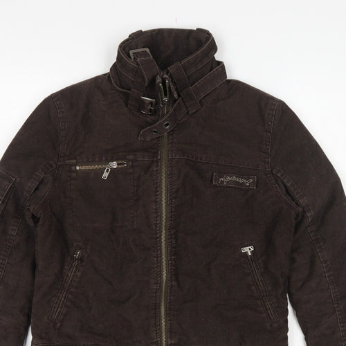 Rip Curl Women Brown XS Corduroy Motorcycle Jacket Zip Buckle Lined