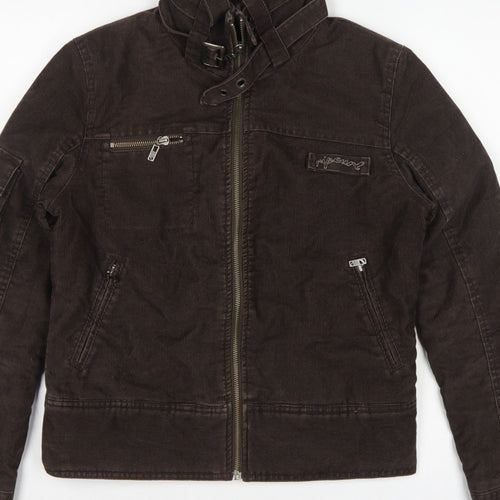 Rip Curl Women Brown XS Corduroy Motorcycle Jacket Zip Buckle Lined