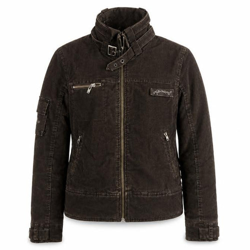 Rip Curl Women Brown XS Corduroy Motorcycle Jacket Zip Buckle Lined