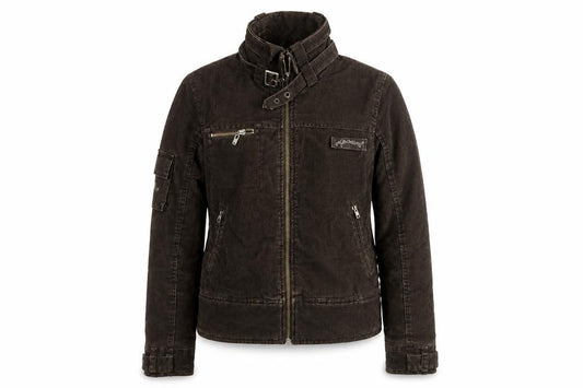 Rip Curl Women Brown XS Corduroy Motorcycle Jacket Zip Buckle Lined