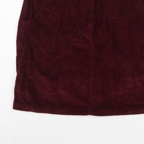 Papaya Women Burgundy Size 16 Corduroy Mini Pencil Skirt Pockets