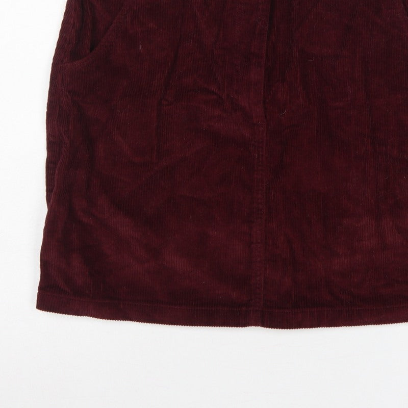 Papaya Women Burgundy Size 16 Corduroy Mini Pencil Skirt Pockets