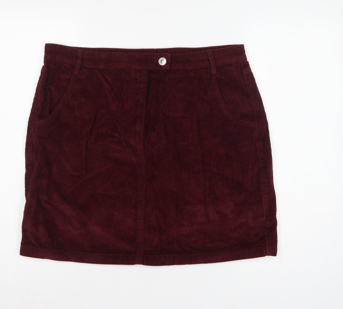 Papaya Women Burgundy Size 16 Corduroy Mini Pencil Skirt Pockets