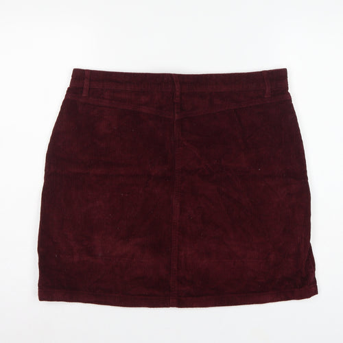 Papaya Women Burgundy Size 16 Corduroy Mini Pencil Skirt Pockets