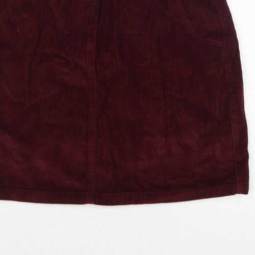Papaya Women Burgundy Size 16 Corduroy Mini Pencil Skirt Pockets