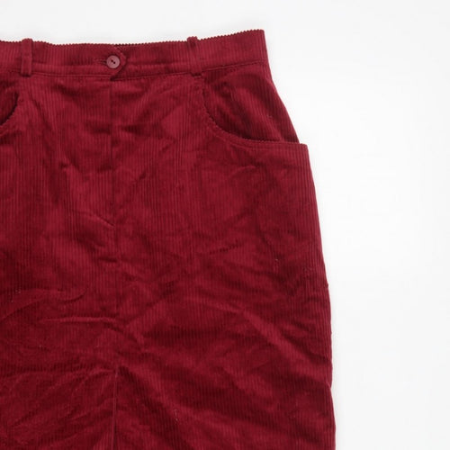 Lucia Women Red Corduroy Pencil Skirt UK 14 Knee Length