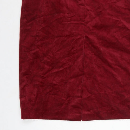 Lucia Women Red Corduroy Pencil Skirt UK 14 Knee Length