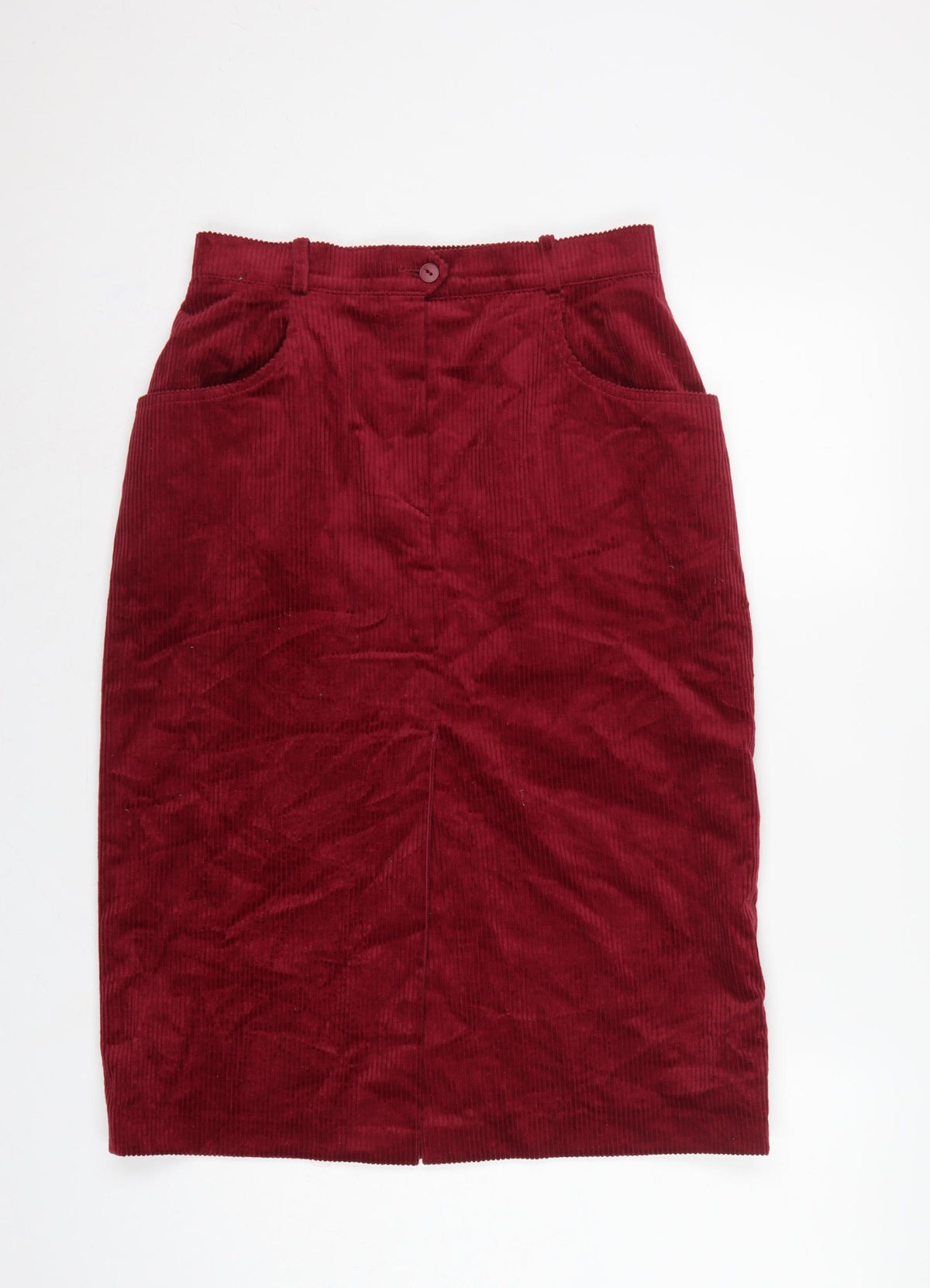 Lucia Women Red Corduroy Pencil Skirt UK 14 Knee Length